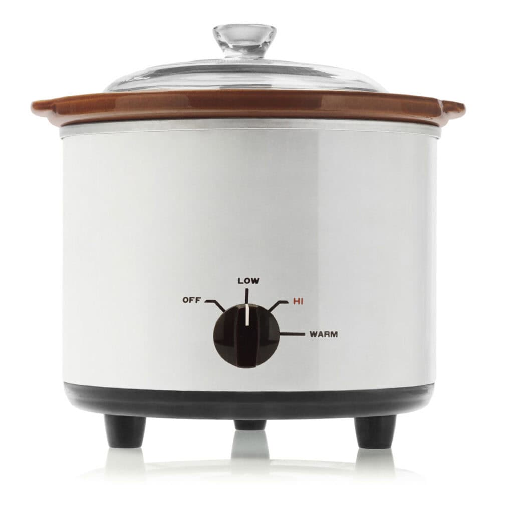 small white slow cooker