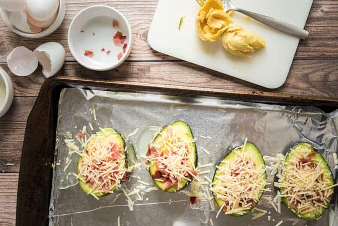 avocados with egg before baking