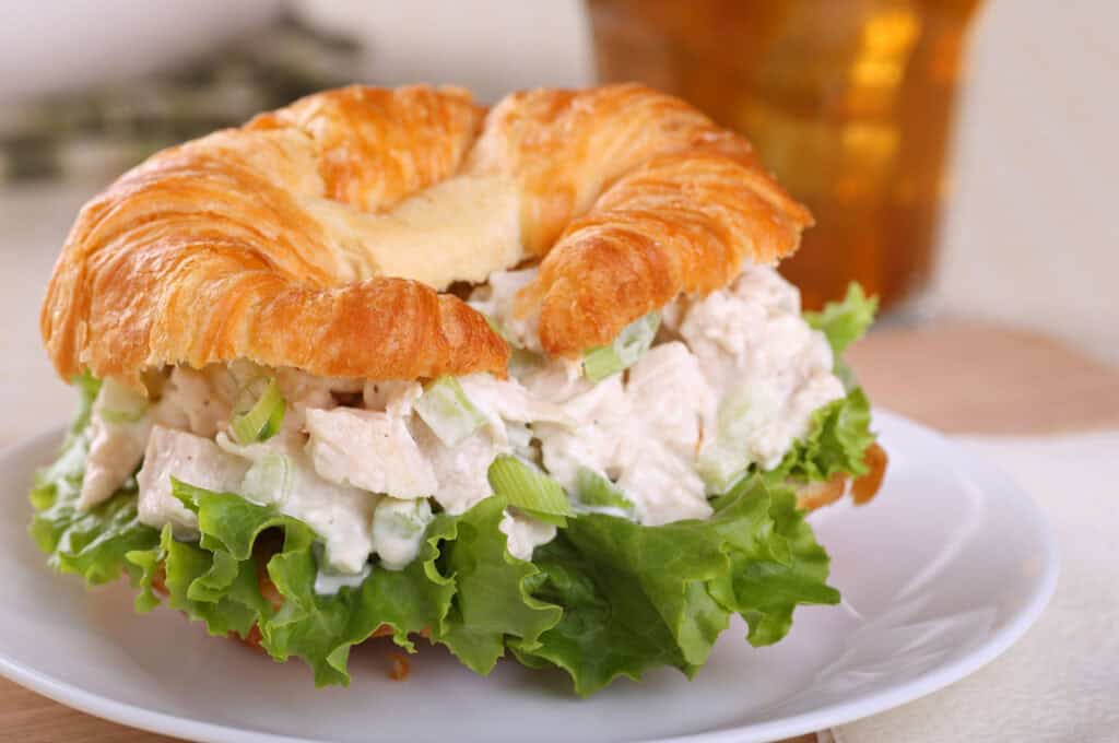 chicken salad sandwich with croissant