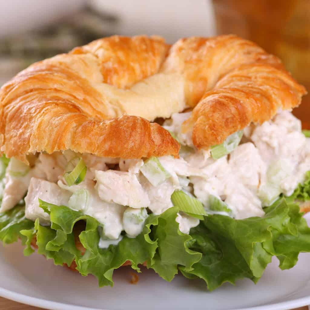 chicken salad sandwich with croissant