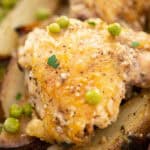 close up of chicken vesuvio