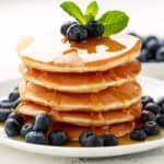 stack of pancakes with blueberries