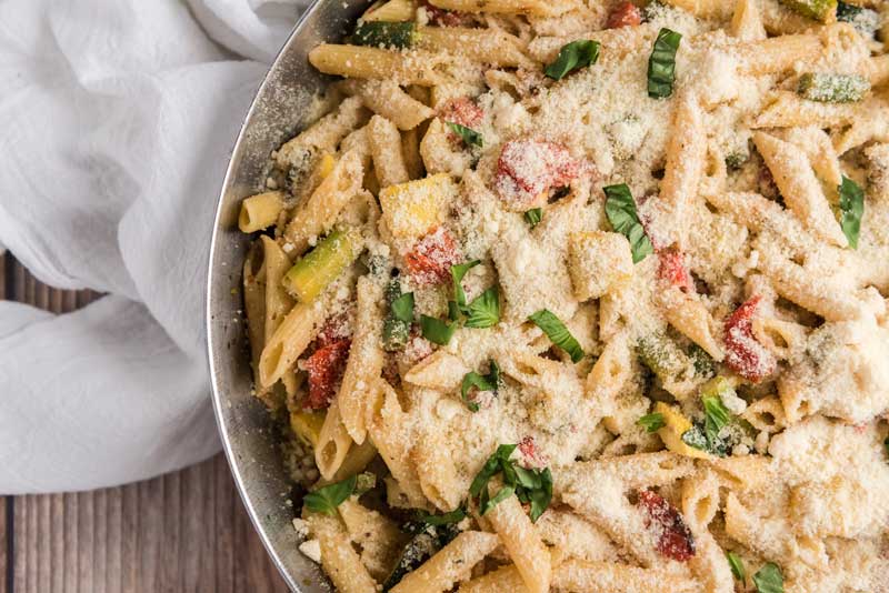 pasta primavera in dish