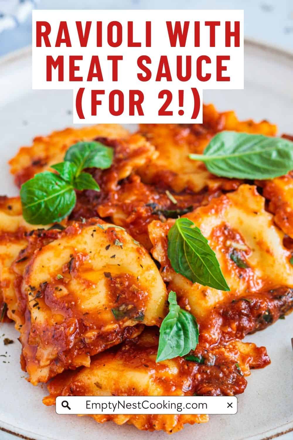 Skillet Ravioli and Meat Sauce (for 2) - Empty Nest Cooking