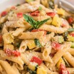 collage of Pasta primavera with recipe name overlay